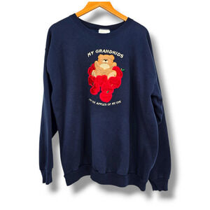 M&C Energy‎ Sportswear Women Vintage Bear Grandkids Apples Of My Eye Sweatshirt